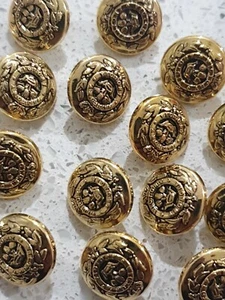 Lot of 30x New 22mm Round Gold Victory Wreath Shank Vintage Sewing Buttons - Picture 1 of 2
