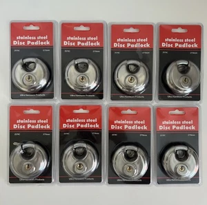 Disc Padlock 70mm Stainless Steel Discus Locks with Key for Sheds, Storage - Picture 1 of 4