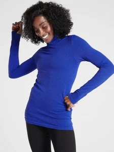 ATHLETA Flurry PeakTurleneck, nuovo senza etichette, piccolo, blu tanzanite - Foto 1 di 3