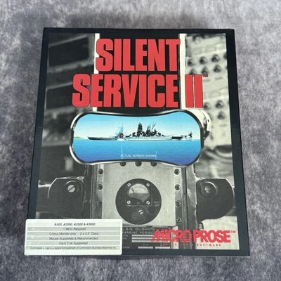 Silent Service II Amiga Game - w/Manual Big Box Rare Submarine Simulation - Image 1 of 4