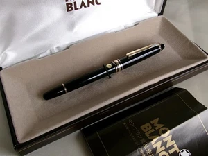 Montblanc Meisterstuck Classique 144 Fountain Pen Black GT 14K F Nib - Picture 1 of 15