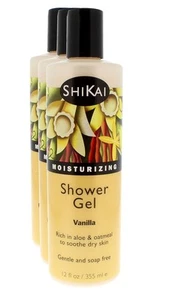 ShiKai Daily Moisturizing Shower Gel (Vanilla, 12oz, Pack of 3) | Gentle... - Picture 1 of 3