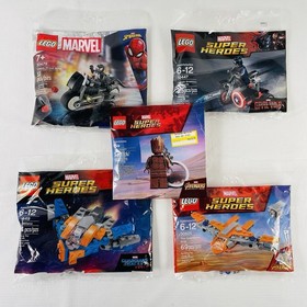 LEGO Marvel Polybag Lot of 5 30447 * 30525 * 30679 * 30449 * Groot Keychain