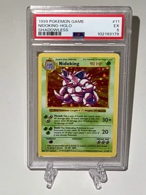 Pokemon Nidoking 1999 011/102 Base Set (Shadowless) Holo PSA 5 VERY RARE POP 398 - Image 1 of 2