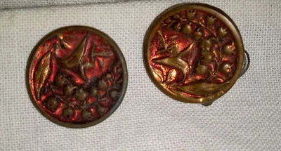 Antique Buttons With Lily of the Valley #1209 - Image 1 of 3
