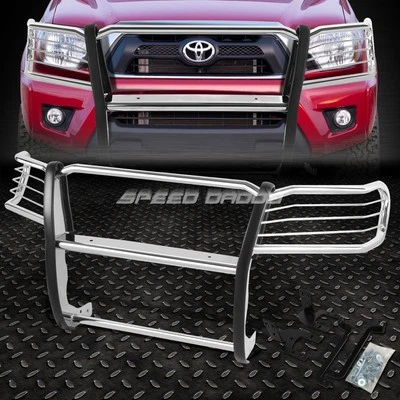 FOR 05-15 TOYOTA TACOMA CHROME STAINLESS STEEL FRONT BUMPER BRUSH GRILLE GUARD - Image 1 of 4