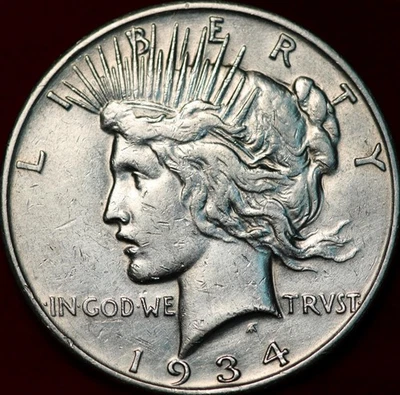 1934-S San Francisco Mint Silver Peace Dollar - Image 1 of 2
