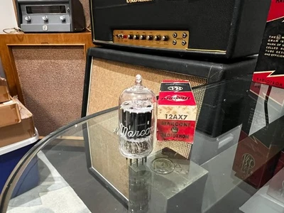 Tubo de vacío NOS 1950 Marconi Canadá placa negra larga tapa transparente 12ax7 Foto 1 de 4