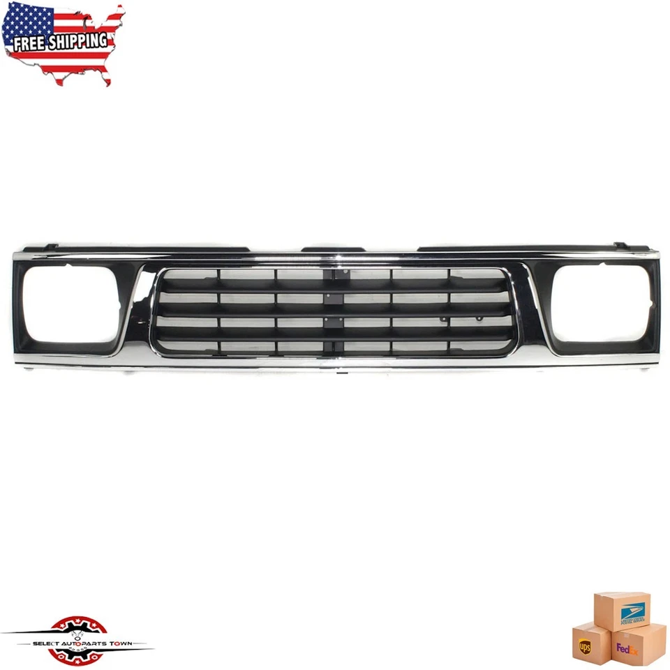 Fits 1993-1996 Mitsubishi Mighty Max New Front Grille Chrome Plastic MI1200117 - Imagem 1 de 4