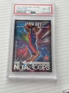 2022 Jaden Ivey Panini Hoops Rookie PSA 8 Detroit Pistons No 4 - Picture 1 of 2