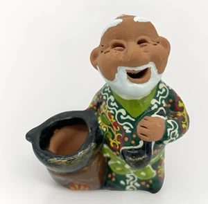 Usbekische Keramik Figur alter Mann mit Schöpfkelle handbemalt Volkskunst Deko Geschenk EUC - Bild 1 von 11