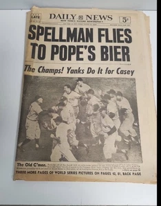 New York Daily News Oct.19 1958 NY Yankees Win World Series Original Newspaper - Picture 1 of 6