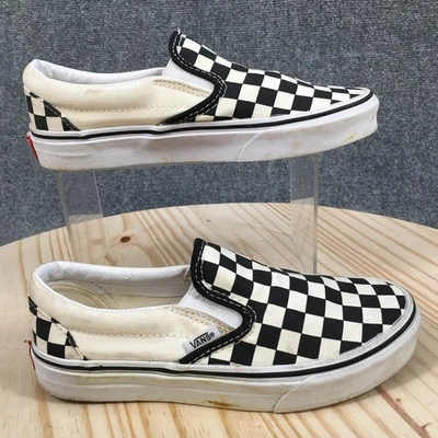 Vans Shoes Mens 4.5 Womens 6 Checkerboard Slip On Sneakers Black White 500714 - Image 1 of 4