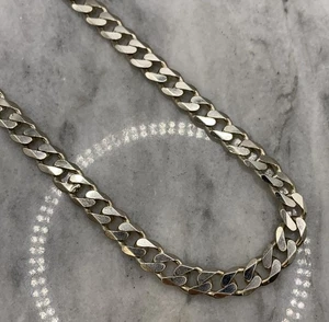Curb Link Chain Necklace 925 Sterling Silver - 20" Inches - Picture 1 of 6