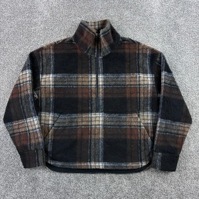 Alpine Design Fleece Jacket Women's Large Plaid Sherpa Half Zip Pullover - Image 1 of 4
