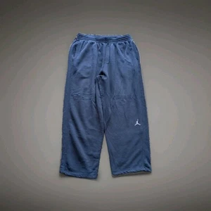 Air Jordan Sweatpants Y2k Baggy Wide Leg Fleece Black Pants Mens Size XXL - Picture 1 of 12