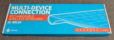 iClever IC-BK10 Keyboard Bluetooth Universal Rechargeable Ultra Slim Size Black - Image 1 of 4