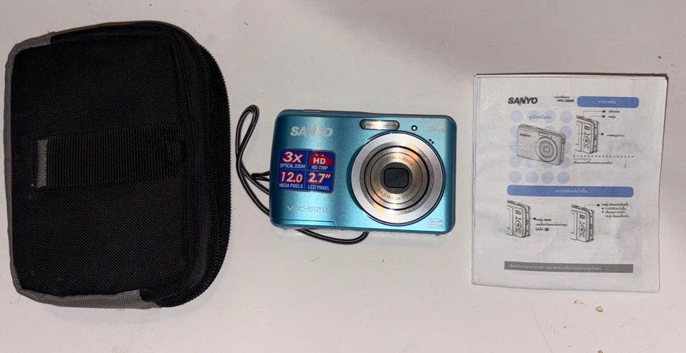 Sanyo VPC-X1250 12.1 MP 3X Optical Zoom Camera Blue Tested Working PLZ READ#1623 - Image 1 of 1