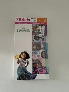 Disney Encanto Girl's Briefs Size 6 (7 Briefs per Pack) NEW Girls Underwear - Picture 1 of 2
