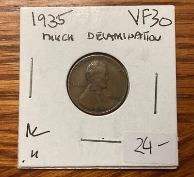 United States 1935 1 Cent Coin (VF)  Delamination Error - Image 1 of 2