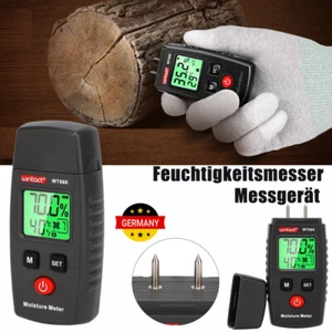 Feuchtigkeitsmesser Messgerät Holz Mauer Wand Bau Feuchte Messer Messen LCD DE - Bild 1 von 19
