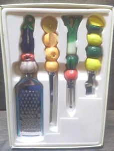 NEW! 4 Piece Kitchen Bar Set With Fruit And Vegetable Handles - Picture 1 of 3