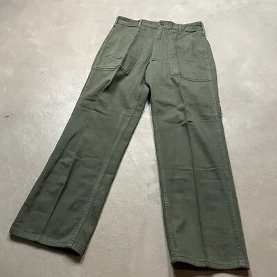 Vintage 50s Army Field Pants OG-107 Olive Drab Waldes Zipper 30x28 - Image 1 of 4