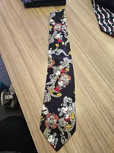 Vintage Disney Mickey Mouse Tie Rack Mens Tie 58" 100% Silk Academia Work Casual - Picture 1 of 3