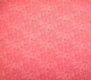 Floral Fabric 1 Yard Vines w/ Sm Pink White Leaves on Pink Premium Cotton Precut - Picture 1 of 2