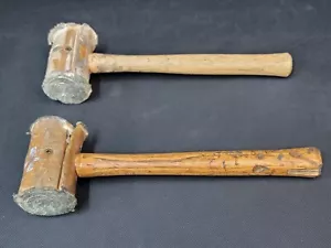 2x Rawhide Mallet Natural Cowhide Non-Marring Soft Hammer - Picture 1 of 24