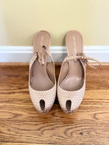 Sergio Rossi Tan Rhinestone Peekaboo Heels GREAT CONDITION EU40 - Picture 1 of 9