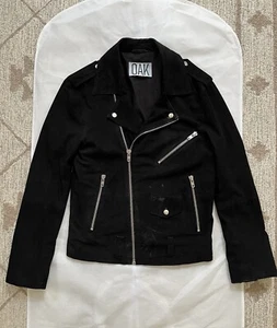 OAK NYC Black Suede Motorcycle Jacket Mens Small - Picture 1 of 14
