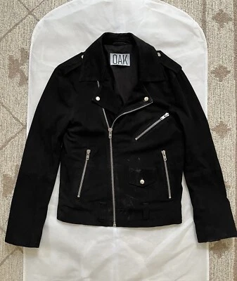 OAK NYC Black Suede Motorcycle Jacket Mens Small - Image 1 of 4