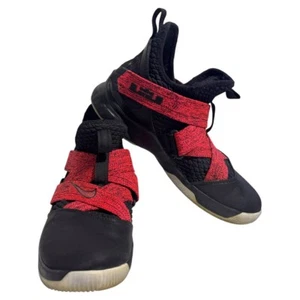 Size 7Y - Nike LeBron Zoom Soldier 12 2018 Black Red - Picture 1 of 5