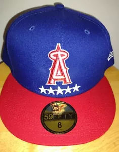 Anaheim Angels RWB New Era 59FIFTY Hat 5 STARS MLB LA Cap Visor Adults Fitted 8 - Picture 1 of 10