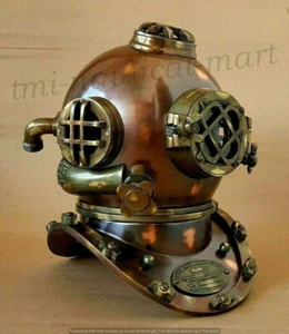 18" Diving Helmet US Navy Mark V Deep Sea Divers Antique Scuba SEA Divers Helmet - Picture 1 of 14