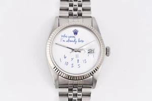 Rolex Datejust Ref.16014 Stainless Steel & White Gold 36mm White Who Cares Dial - Picture 1 of 10