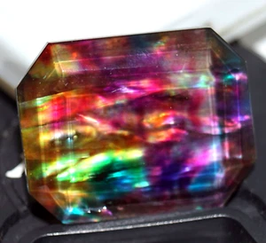 38.15 Ct Natural Ammolite Emerald Opal -Like Organic Doublet Rare Loose Gemstone - Picture 1 of 6