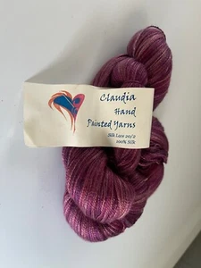 *CLAUDIA* Hand Paint Silk Lace Yarn* JUST PLUM*100% Silk* 1100yd* - Picture 1 of 2