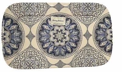 TOMMY BAHAMA Melamine SERVING Platter Tray COASTAL Shells  Blues White NEW - Image 1 of 2