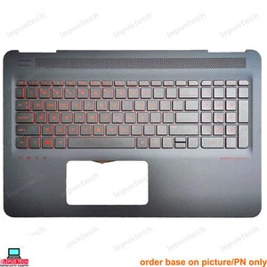 HP OMEN 15-AX 15-BC 15-DP TPN-Q173 backlit US keyboard palmrest red - Picture 1 of 2