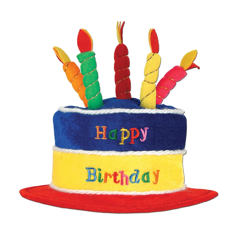 Hats Beistle 60717 Plush Birthday Cake Hat