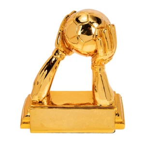 Football Trophy Golden Glove Model Goalkeepers Trophy Fans Souvenir Resin Craft - Picture 1 of 12