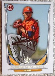 Vincent Velasquez Signed 2014 Bowman Auto Card Houston Astros - Picture 1 of 1