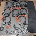 Lot Of 8 Jabra Evolve 40 Binaural With Controllers With Travel Bags Headsets