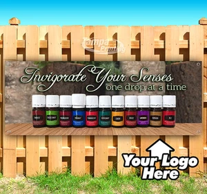 ESSENTIAL OILS INVIGORATE YOUR SENSES Advertising Vinyl Banner Flag Sign USA - Picture 1 of 6