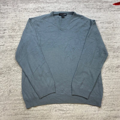 Suéter De Colección Joseph & Lyman Cachemira Extra Grande Azul Gris Exterior Informal Para Hombres Foto 1 de 4