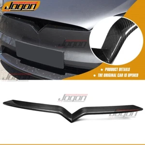 Cubierta de embellecedor de parrilla delantera exterior de carbono real para Tesla Model X largo alcance 2022+ - Imagen 1 de 11