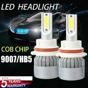9007 HB5 Hi/Lo Beam Bulb White 6000K High Power 20000LM LED Headlight Kit - Picture 1 of 12