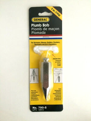 General Tools #790-5 5 oz 142g Plumb Bob for Contractors Surveyors Masons 2004 - Image 1 of 2
